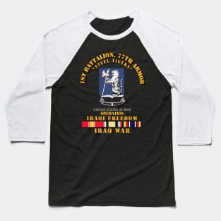 1st Bn 77th Armor - w Iraq SVC Ribbons - OIF Baseball T-Shirt